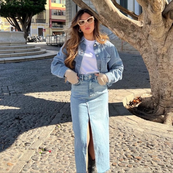 Zara DENIM SKIRT TRF - Picture 13 of 16